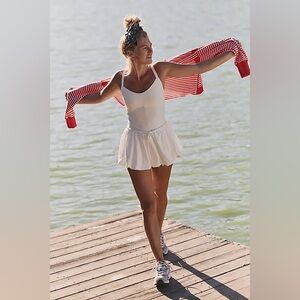 NWOT Free People Mvmt Dance All Dat Skortsie Drop Waist Pleated Bubble Skirt M